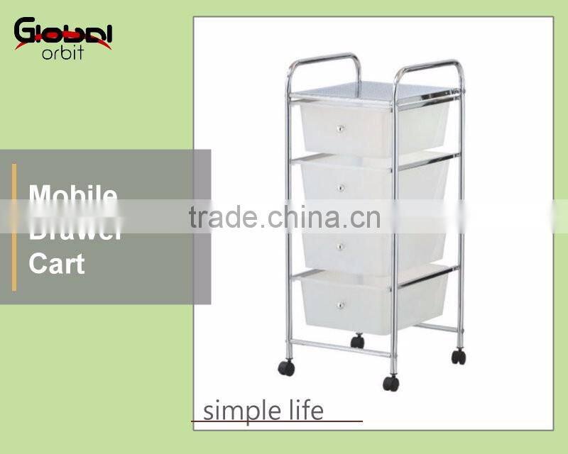 Home Storage Furniture 3-tier Plastic Drawer Trolley Cart PP Drawer Rack