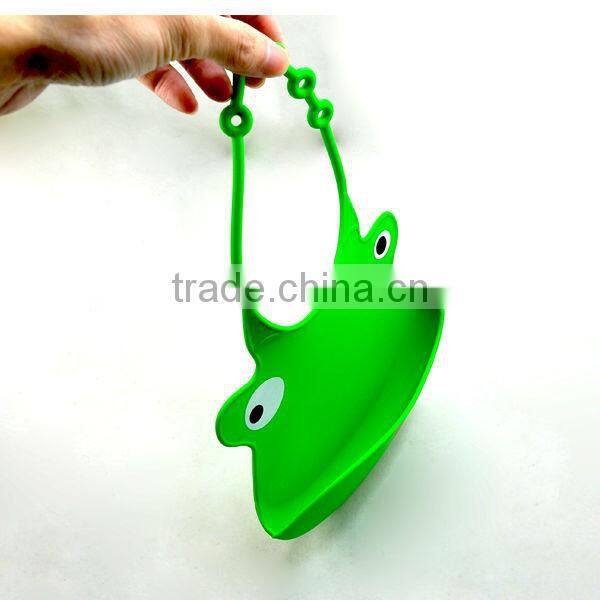 Waterproof Silicone baby Bibs with crumb catcher with animal shape bib