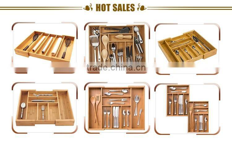 Quality-assured bamboo flatware organizer