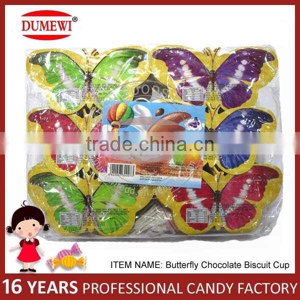 Butterfly Chocolate Cup with Biscuits