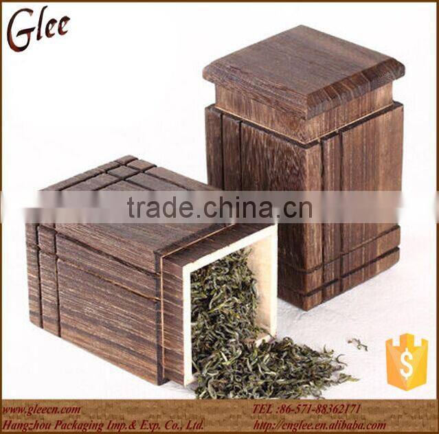 Burned Wooden Tea Canister Wholesale