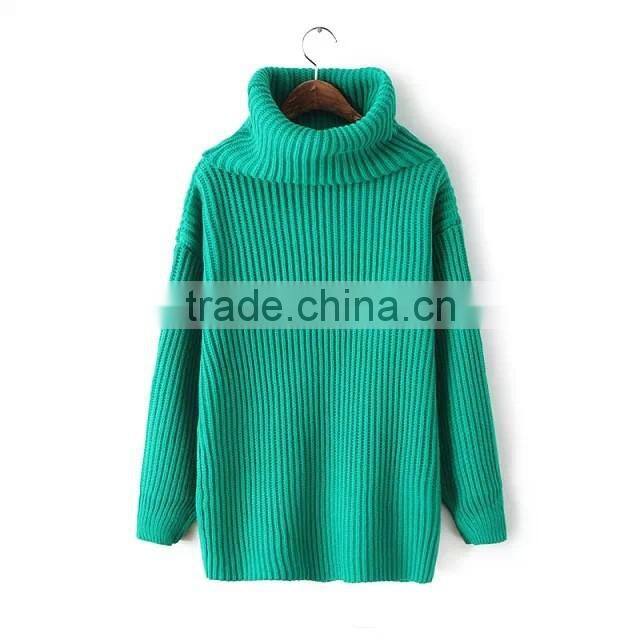 Fashion high quality Long Sleeve turtleneck brown pullover sweaters for women