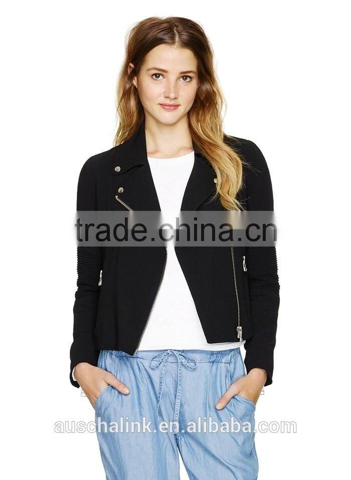 hot sale lady short style fitted classic city jacket custom for sale