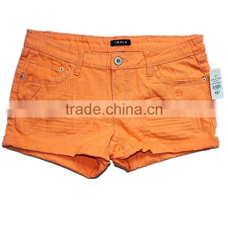 GZY direct sell price denim shorts jumpsuit wholesale china lady jeans high quality wholesale china stock lots 2017 no name bran