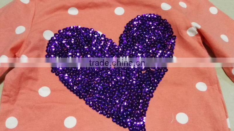 Yiwu stocks lots girl's most popular long sleeve pink t-shirt