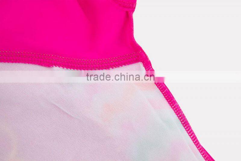 Beautiful Flower Printed Children Swimwear Shoret Sleeve 2pcs/lot Beachwear