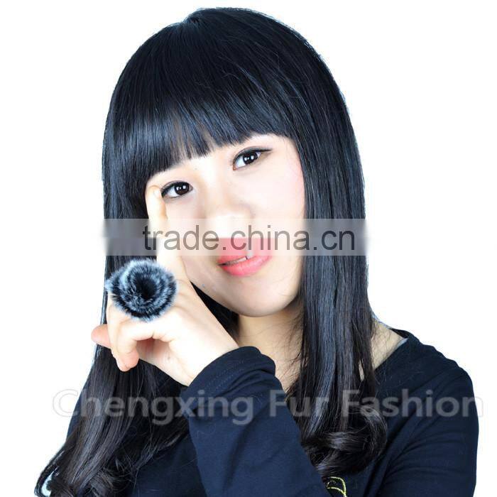 CX-A-64F Rabbit Fur Cute Flower Fashion Ring