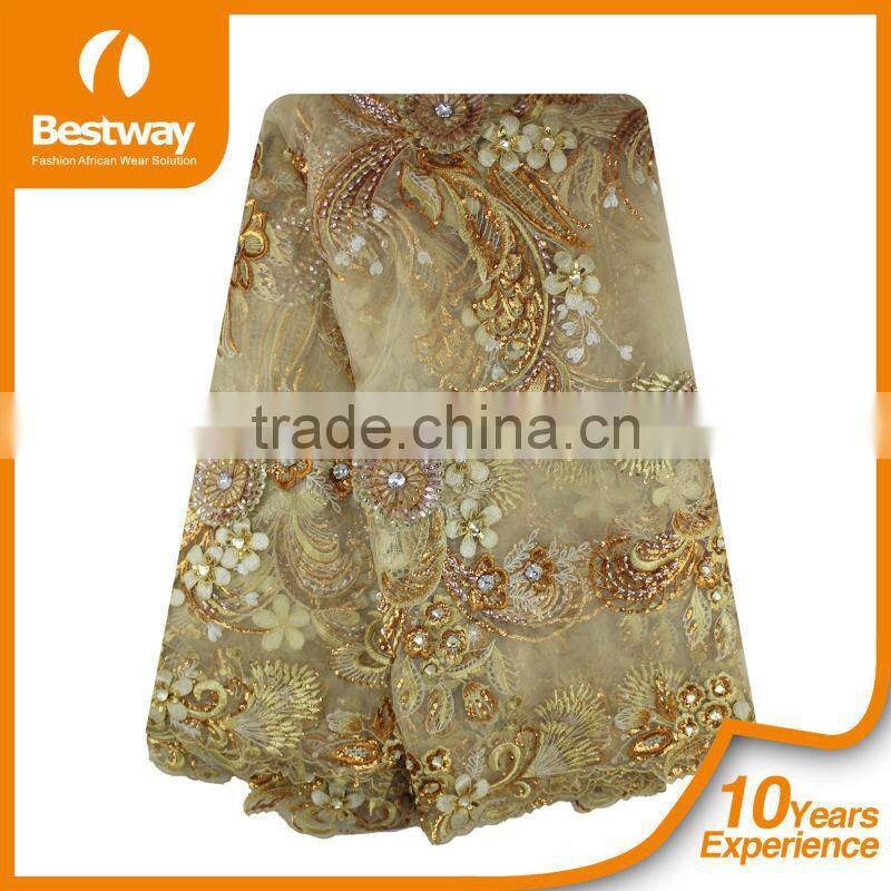 Factory Price Custom Design Guipure Embroidery Mint Green Lace Fabric