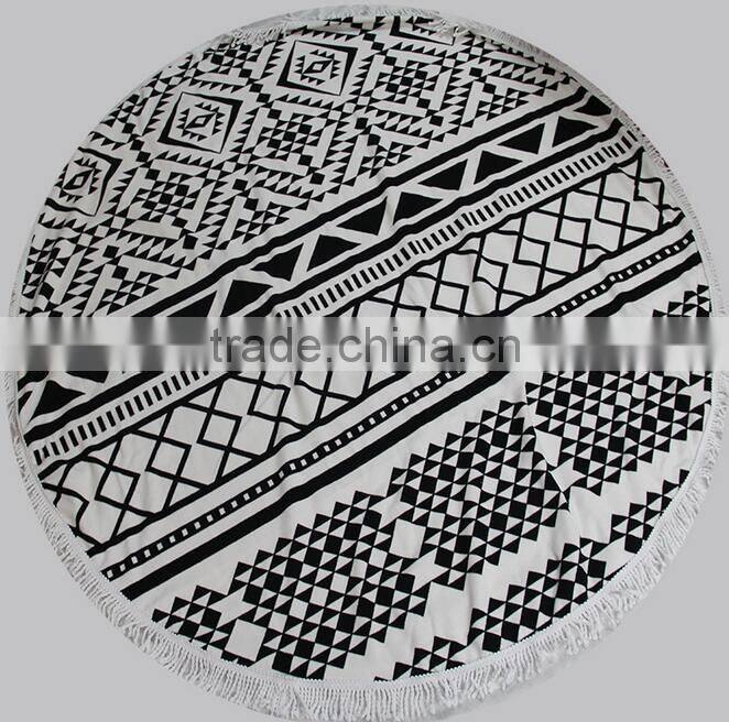 2017 New fashion 150cm microfiber customized printed roundies beach towel