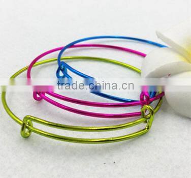 latest design vogue jewellery bangle cheap price adjustable wire bangle with round circle