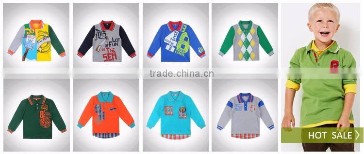 Guangzhou Factory Children Boys Long Sleeved Polo Shirt Wholesale Kid Tops Tees Uniforms