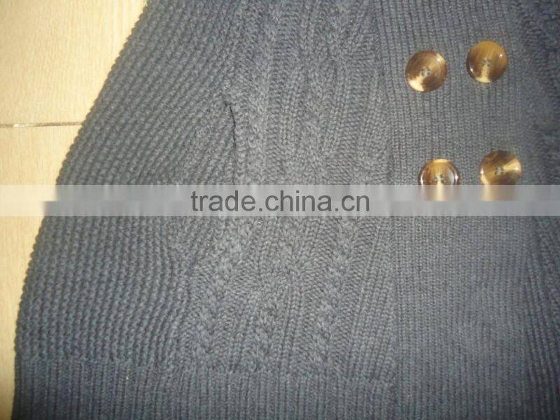 2016 winter fur collar cable knitted baby sweater ponchos