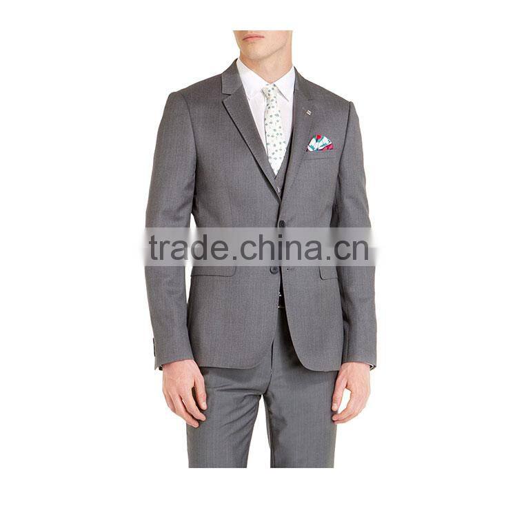 Fashion 2 Button Polyester Viscose Men'S Suit For Wedding