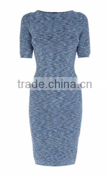2014 Sexy stretch space dye texture brand knit bandage dress