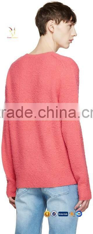 Men Red Pure Cashmere Sweaters New Design Pullover Sweater