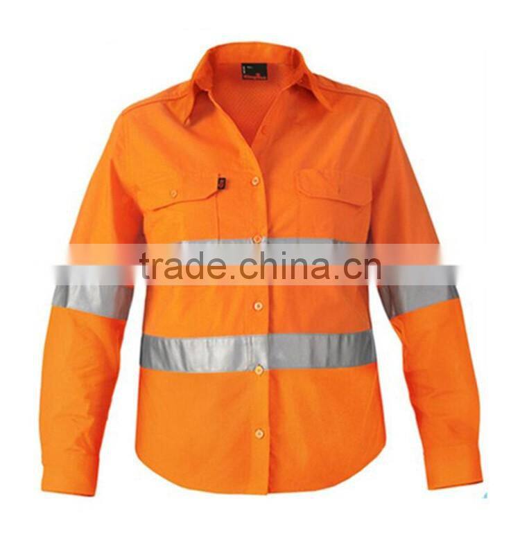 cheap wholesale safety workwear reflective stripe work uniform shirts