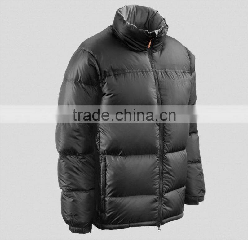Waterproof winter duck down mens black jackets