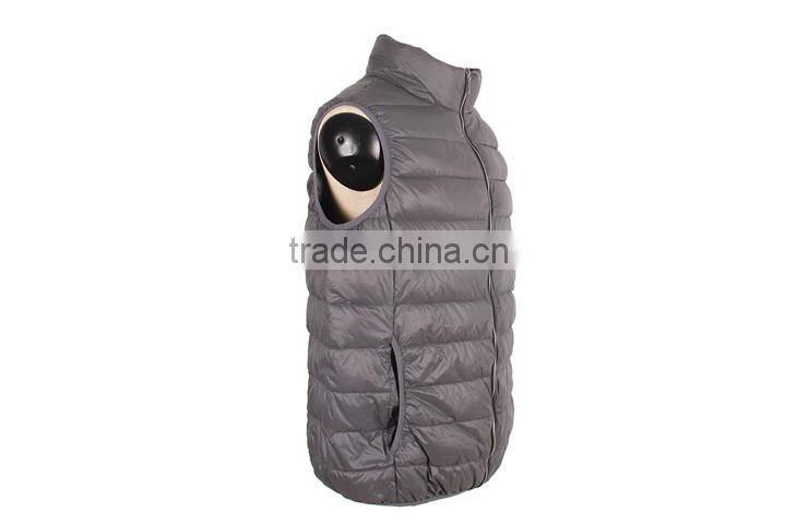 M1081 men sleeveless stand collar down vest