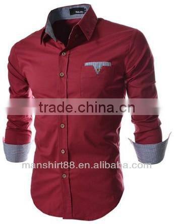 mens slim fit button down collar man dress shirt or camisas