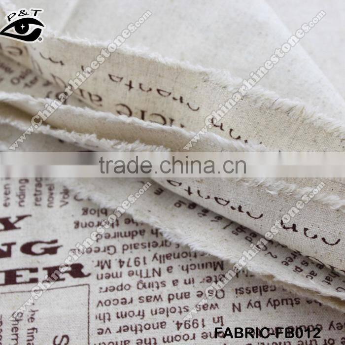 News Paper Printing Canvas Fabric Cotton/Linen Fabric Zakka Household Textile Cloth