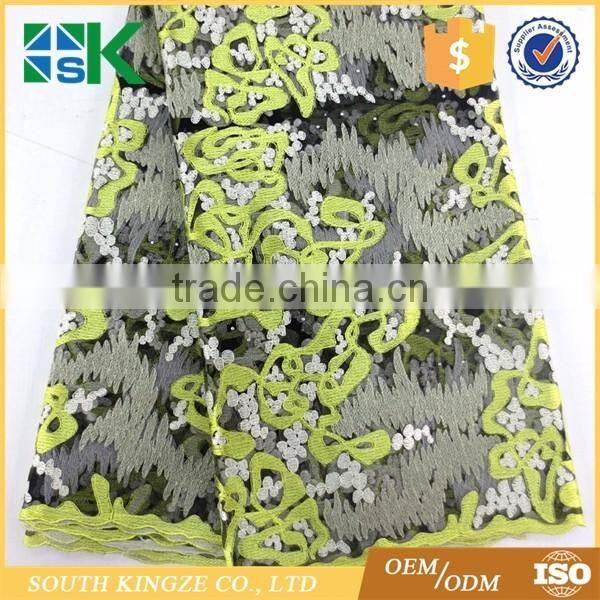 Wholesale beads decoration tulle embroidery swiss lace fabric african swiss voile