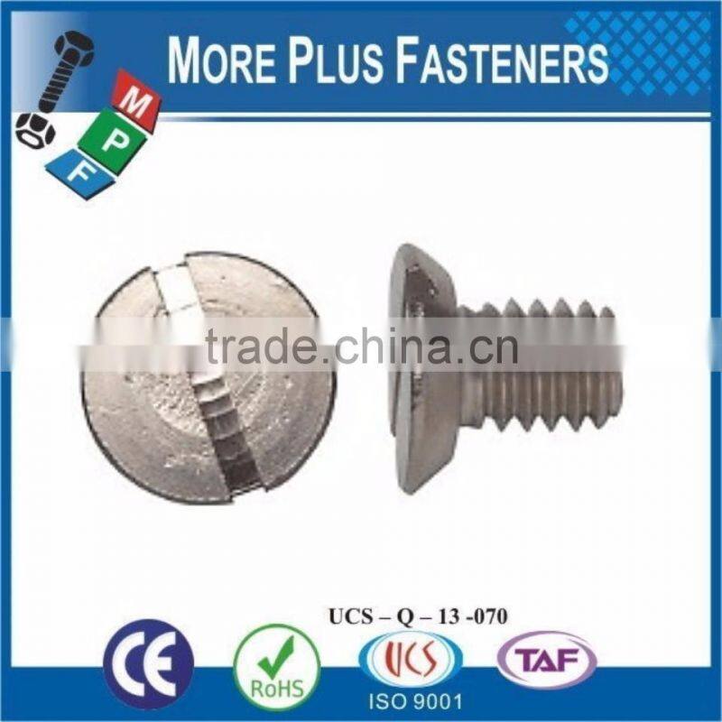 Made in Taiwan Stainless Slot Recessed Undercut Flat Head Machine Screw Passivated
