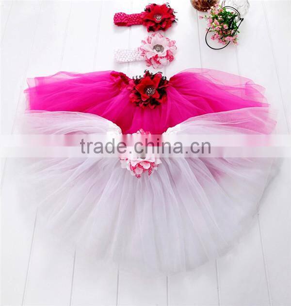 neon pink corset tutu dress with headband flower set 40colours in stock