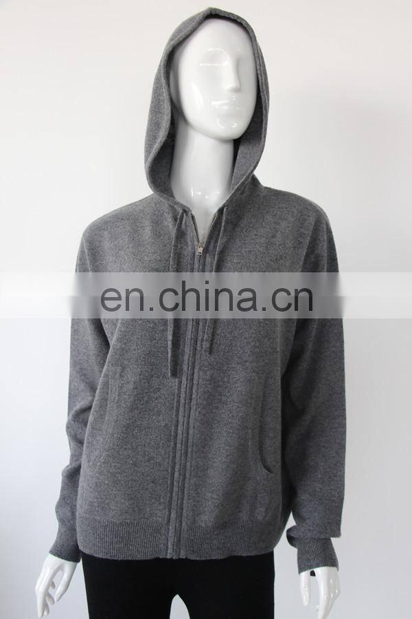 cashmere rib knitting women pure long cashmere cardigan