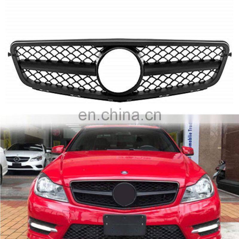 AMG Style Grill Grille Black 08-13 For Mercedes-Benz C-W204 Class C200 C300 C350