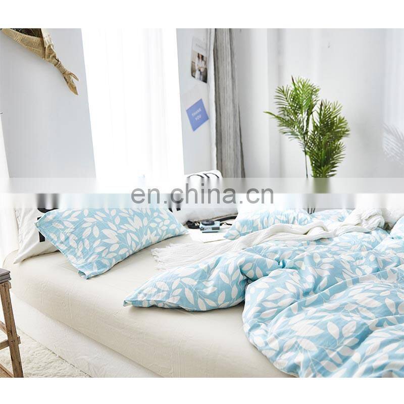 i@home bedding linen 100% cotton modern bed sets linen sheets duvet cover with leaves delicate pattern for living room