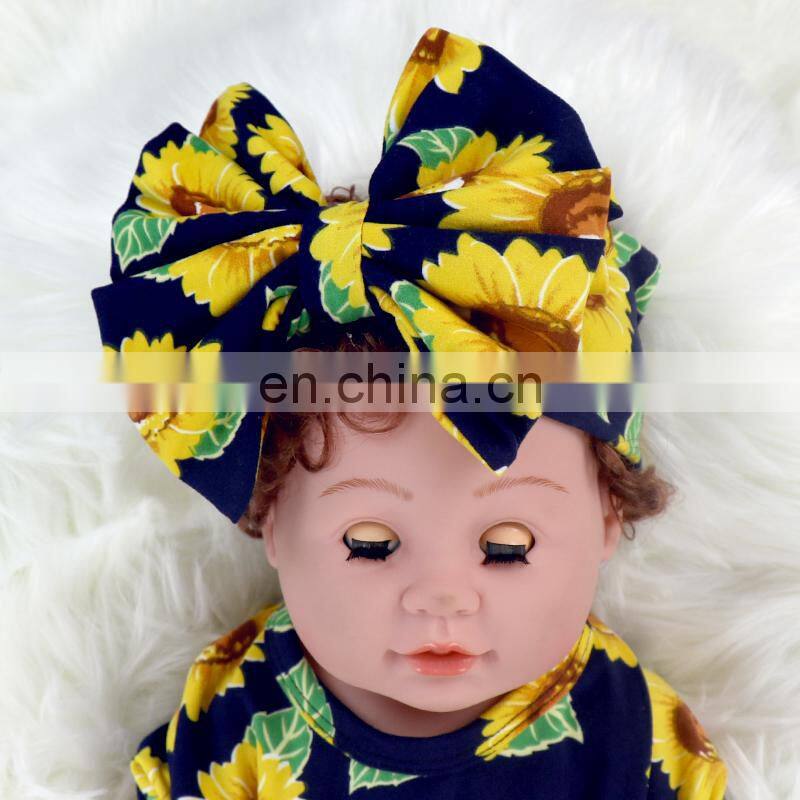 Cute floral print infant baby sleeping bag long sleeve children clothing and headband 2pcs sleeping bag baby gown set