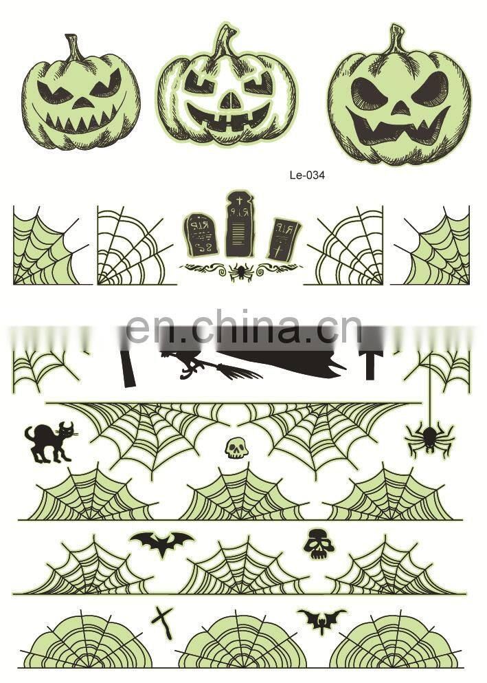 Rocooart Halloween Luminous Temporary Tattoo Tombstone Tattoo Witch Glowing in Dark Waterproof Tattoo Stickers Hallowmas