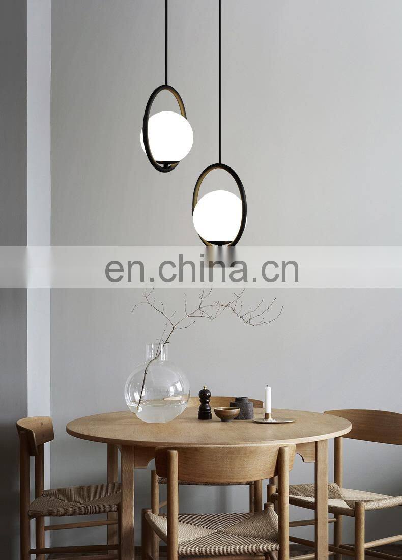 Transparent glass chandelier E27 lamp with metal+glass for home decorating