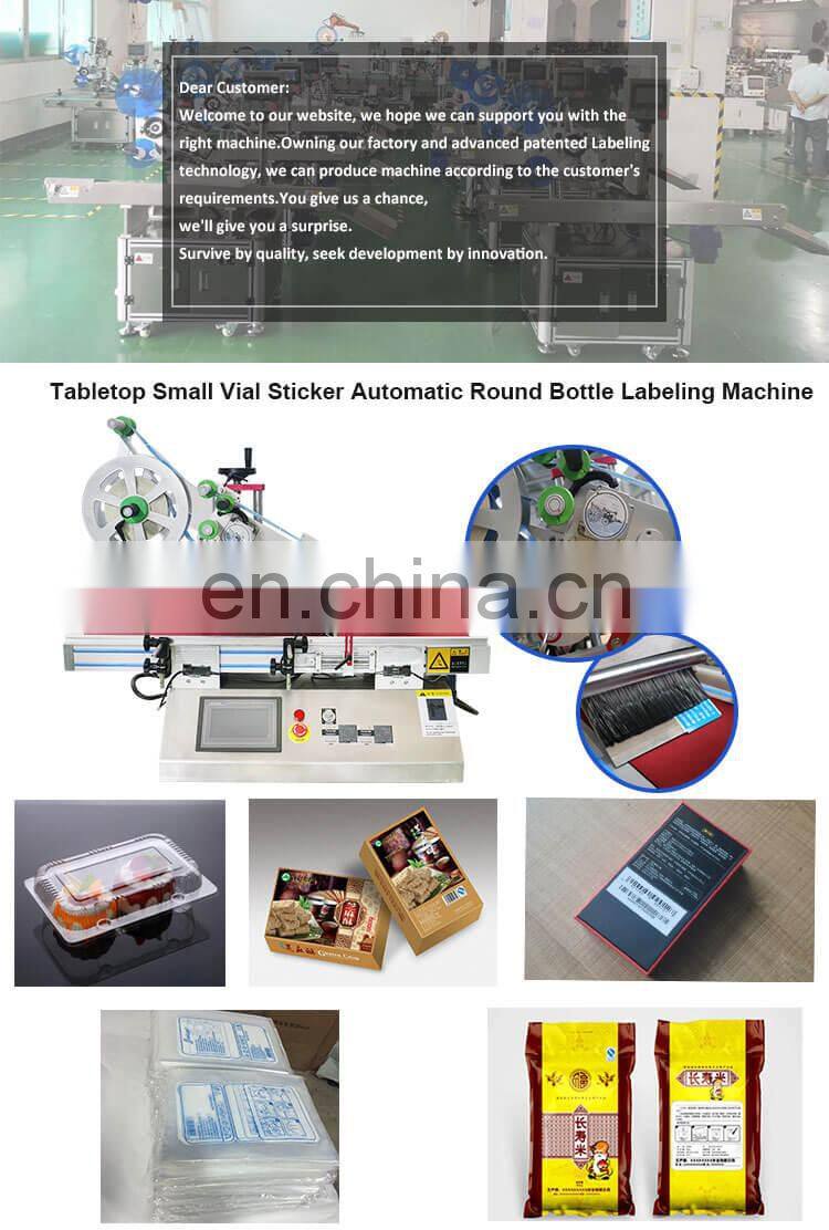 Small Fully Automatic Desktop Vertical Flat Bottle Labeling Machine for Box Top Surface