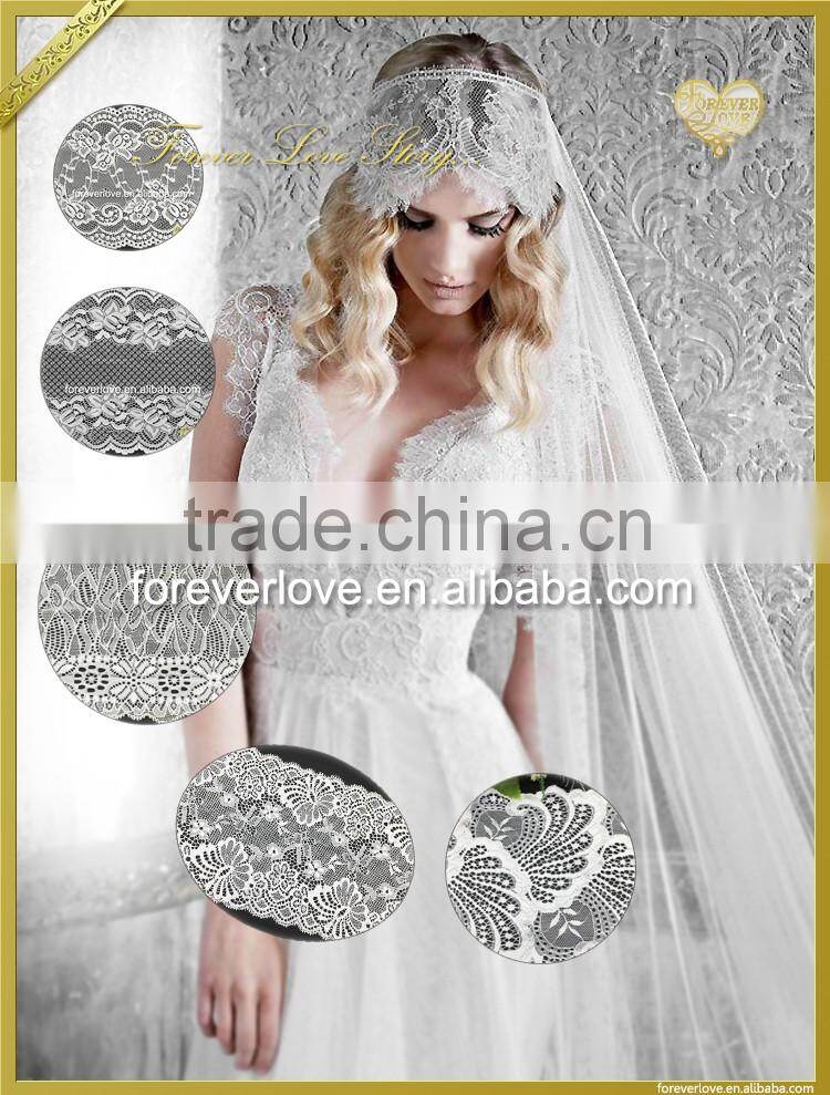 Wholesale elastic tissu en dentelle guipure french lace trim FLL-048