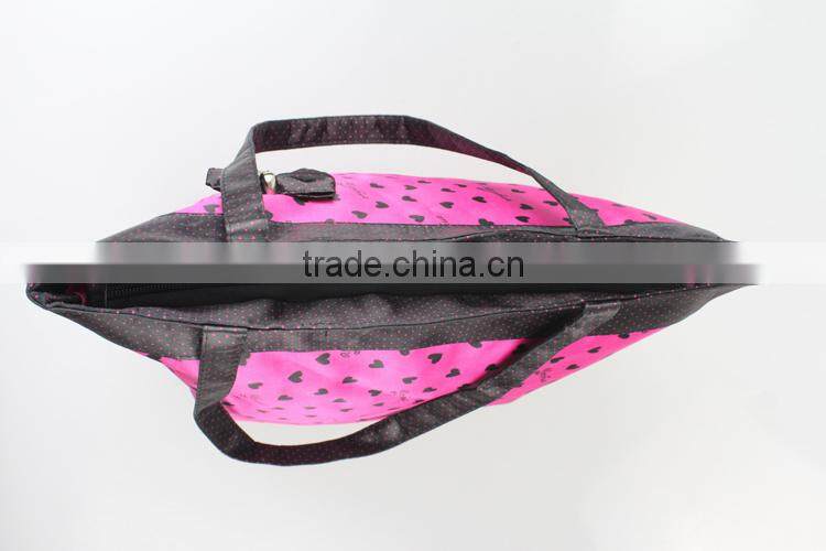 Handy pot red rose cosmetic bag with lovely bowknot