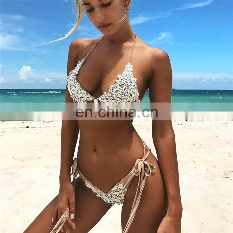 Crystal Bikini Women Sexy Swimwear Swimsuit Bandage Bathing Suit Set Hot Beach wear