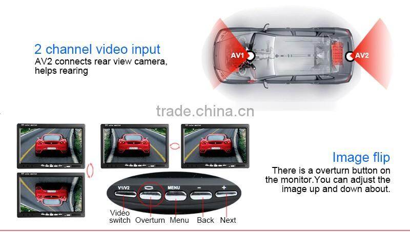 120 Degree Swivel 7inch Color TFT LCD Digital Player Monitor 800x480 Reversing Rear Monitor