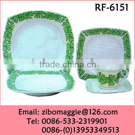 20pcs Popular Personalized Porcelain Wholesale Sets Dinnerware with Sqaure Shape