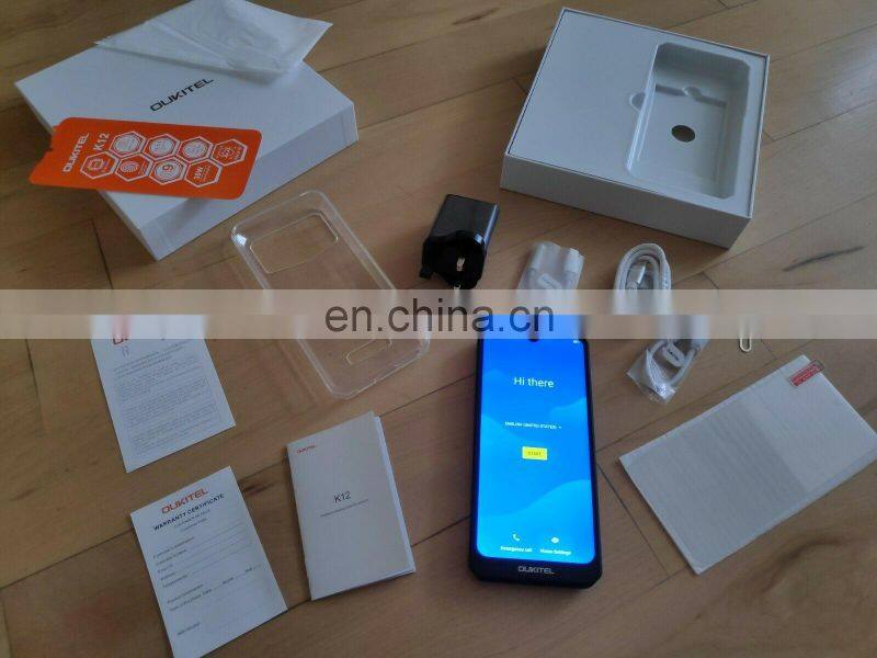 5V/6A Quick Charge smartphone OUKITEL K12 6.3' MTK6765 Octa-core 6GB+64GB 10000mAh battery best quality Android 9.0 4G mobile