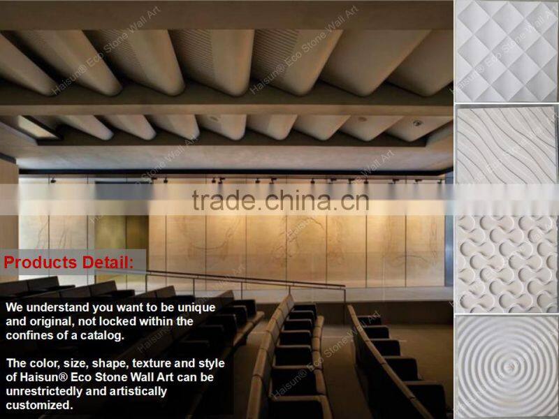 Contemporary Series fire retardant modern 3D stone panels relief wall art