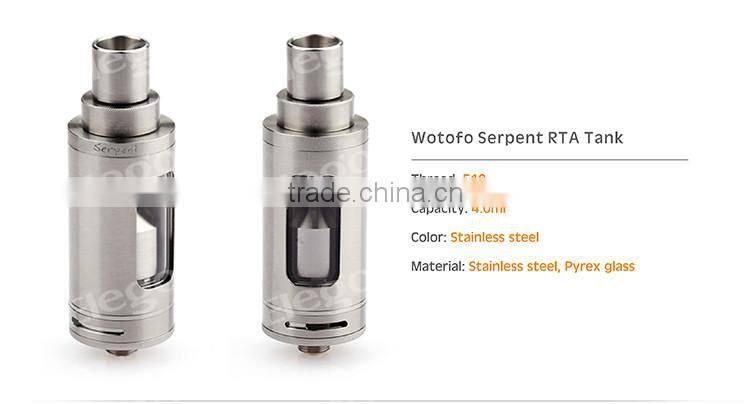 Wotofo Serpent RTA Tank with 4ml and Top Filling Large Stock Wholesale ecigarette