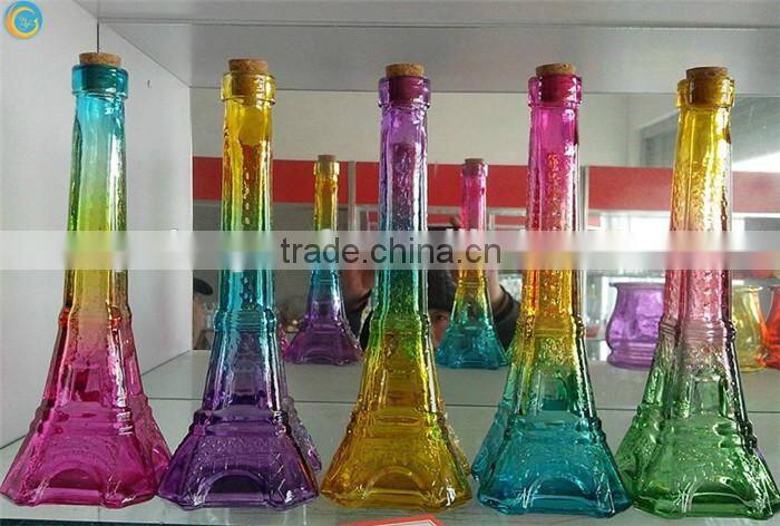 coloured eiffel tower glass vase trumpet vase