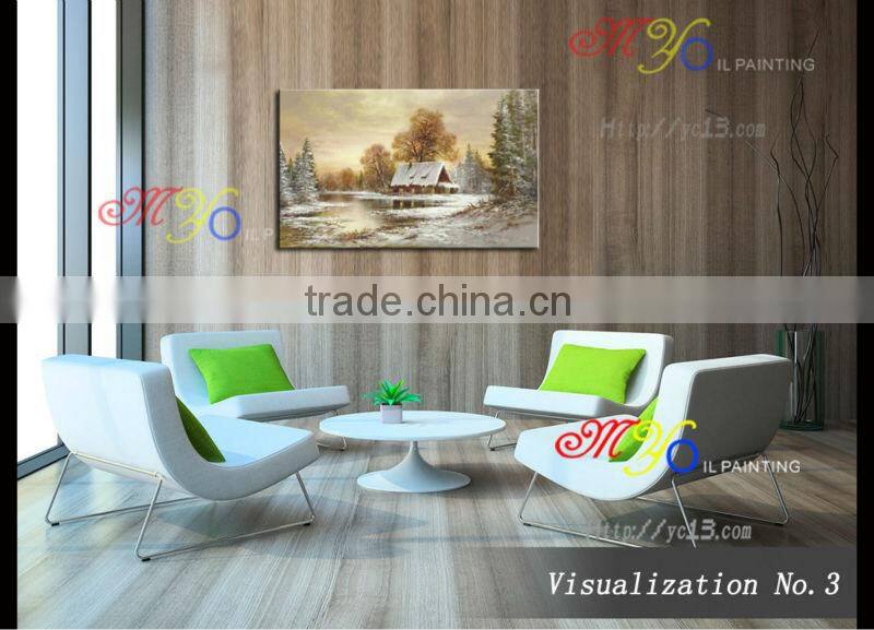 beautiful winter scene oil painting on canvas new design PL-701
