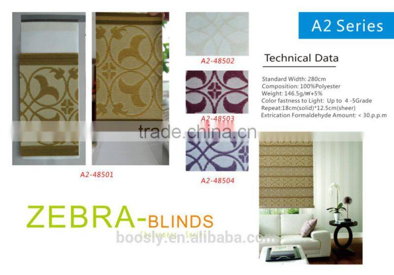 Hotel Motorized Shower Curtain with Pure Color Zebra Blind Fabric