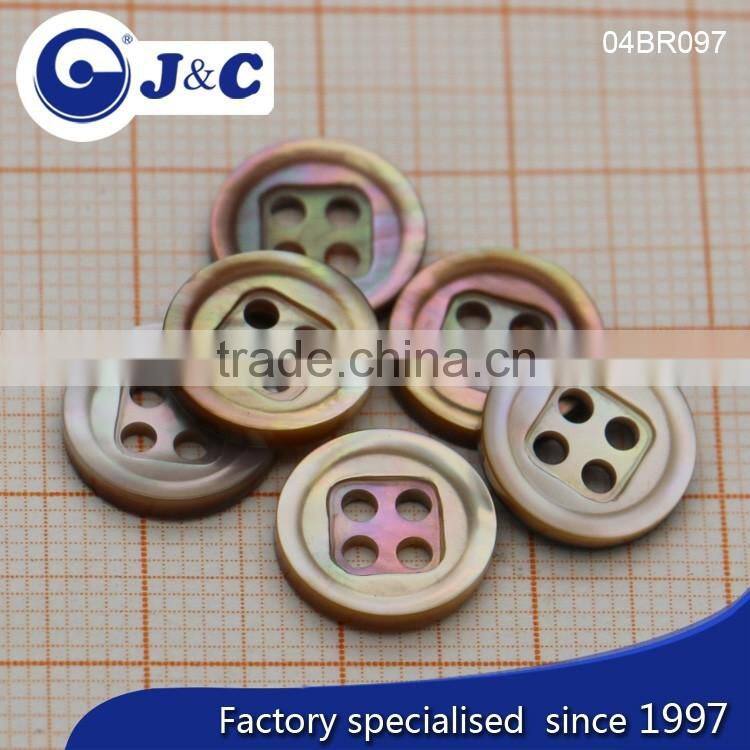 J&C Brown MOP shell buttons,pearl shell buttons for fashion shirt.BR097, BR098