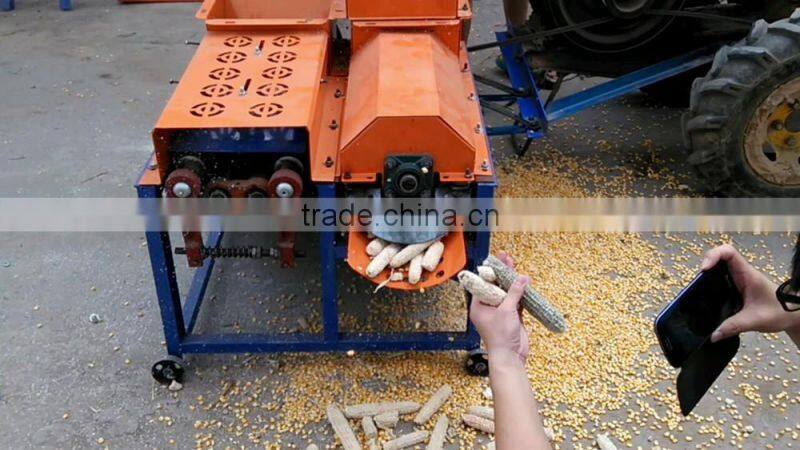 Two feeding hoppers corn stripper and sheller machine