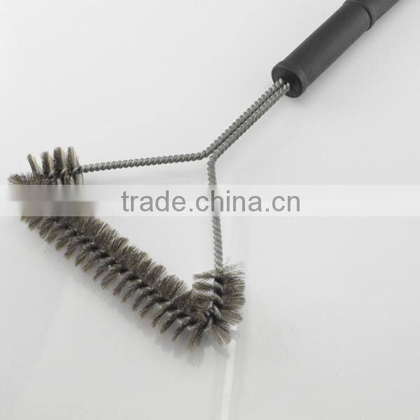 Amazon Hot rank 12'' BBQ grill brush zinc plated wire bbq cleaning brush 12inch steel wire brush custom