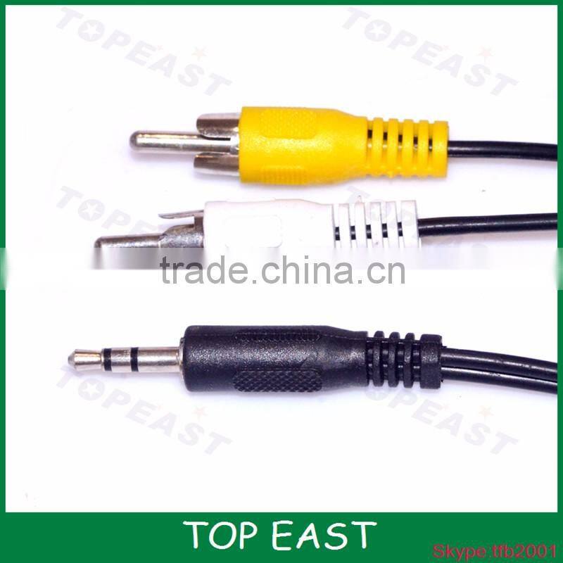 Black 3.5mm Male to Dual 2 RCA Stereo Audio male Cable 2 male to 1 female audio cable