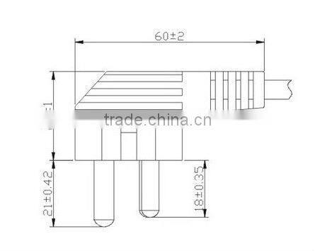 3 Pins Chna ac power cord with plug